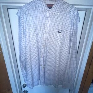 Vineyard Vines White and Blue Plaid Shirt